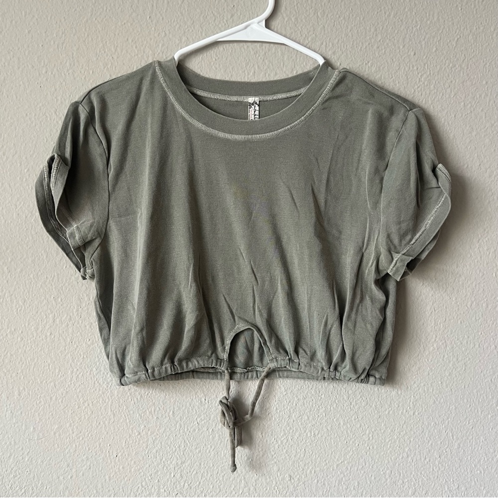 Intimately Free People Green Tie Waist Top